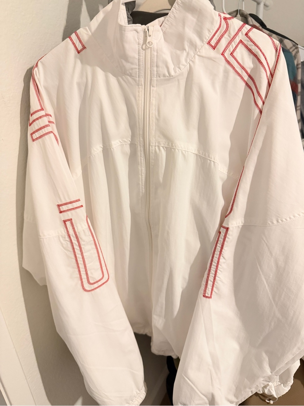 Supreme Spellout Embroidered Track Jacket White